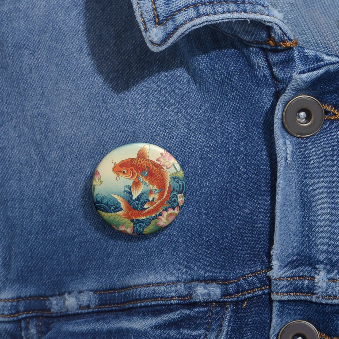 Broche de Carpa Koi — Broche vintage japonês de esmalte com carpa koi