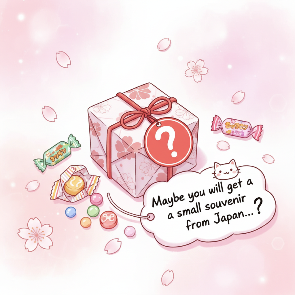 Maybe you will get a small souvenir from Japan...?