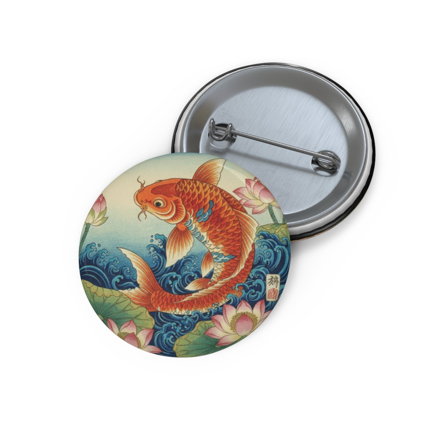 Broche de Carpa Koi — Broche vintage japonês de esmalte com carpa koi