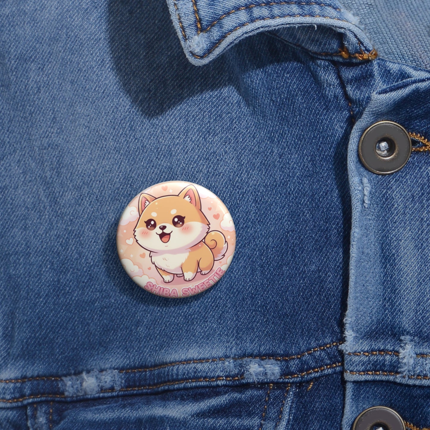 Shiba Sweetie Pin Button — Cute Kawaii Dog Badge
