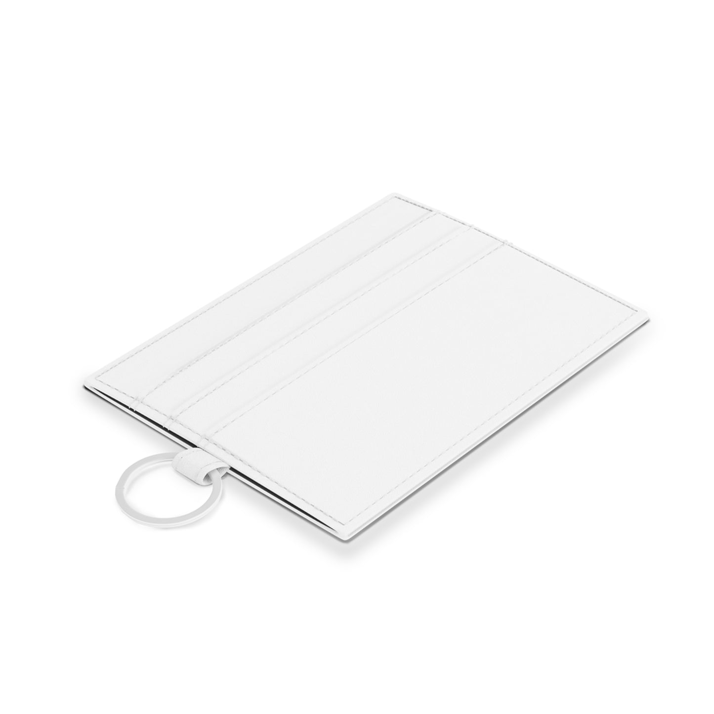 Saffiano Leather Card Holder — Red Crane & Cherry Blossom RFID Slim Wallet