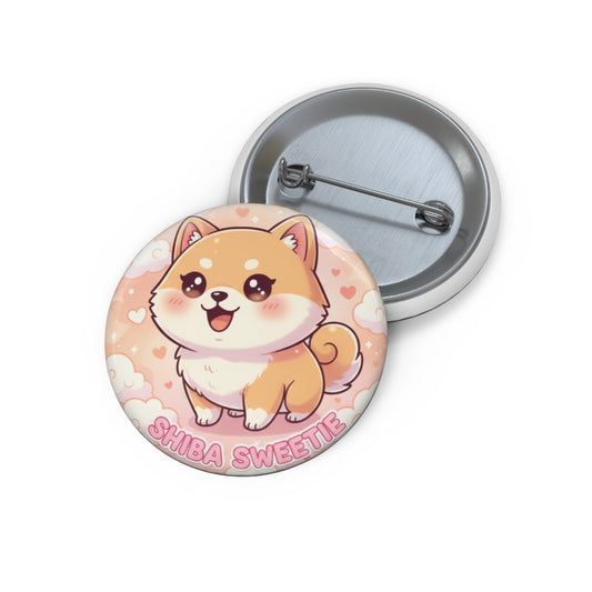 Shiba Sweetie Pin Button — Cute Kawaii Dog Badge