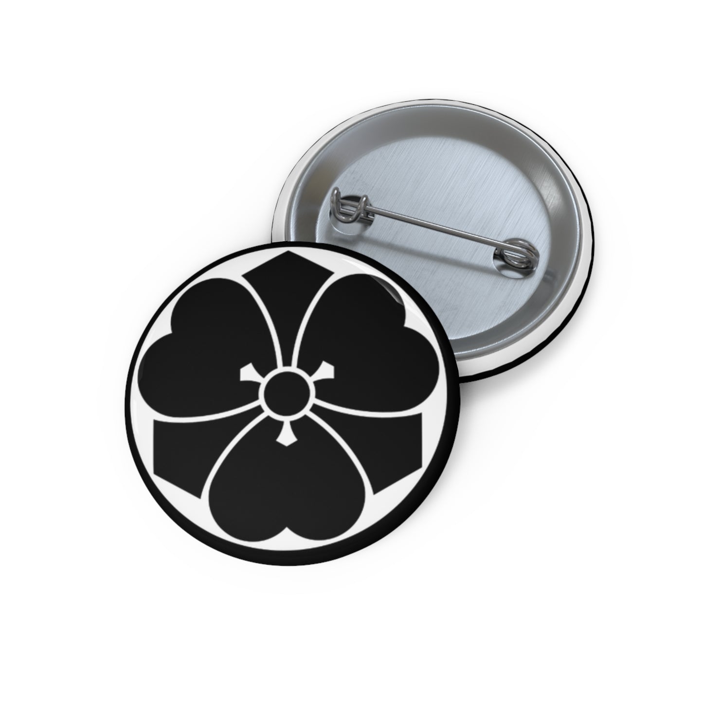 Katabami Kamon Pin — Maru ni Ken Katabami Sword & Oxalis Crest Badge