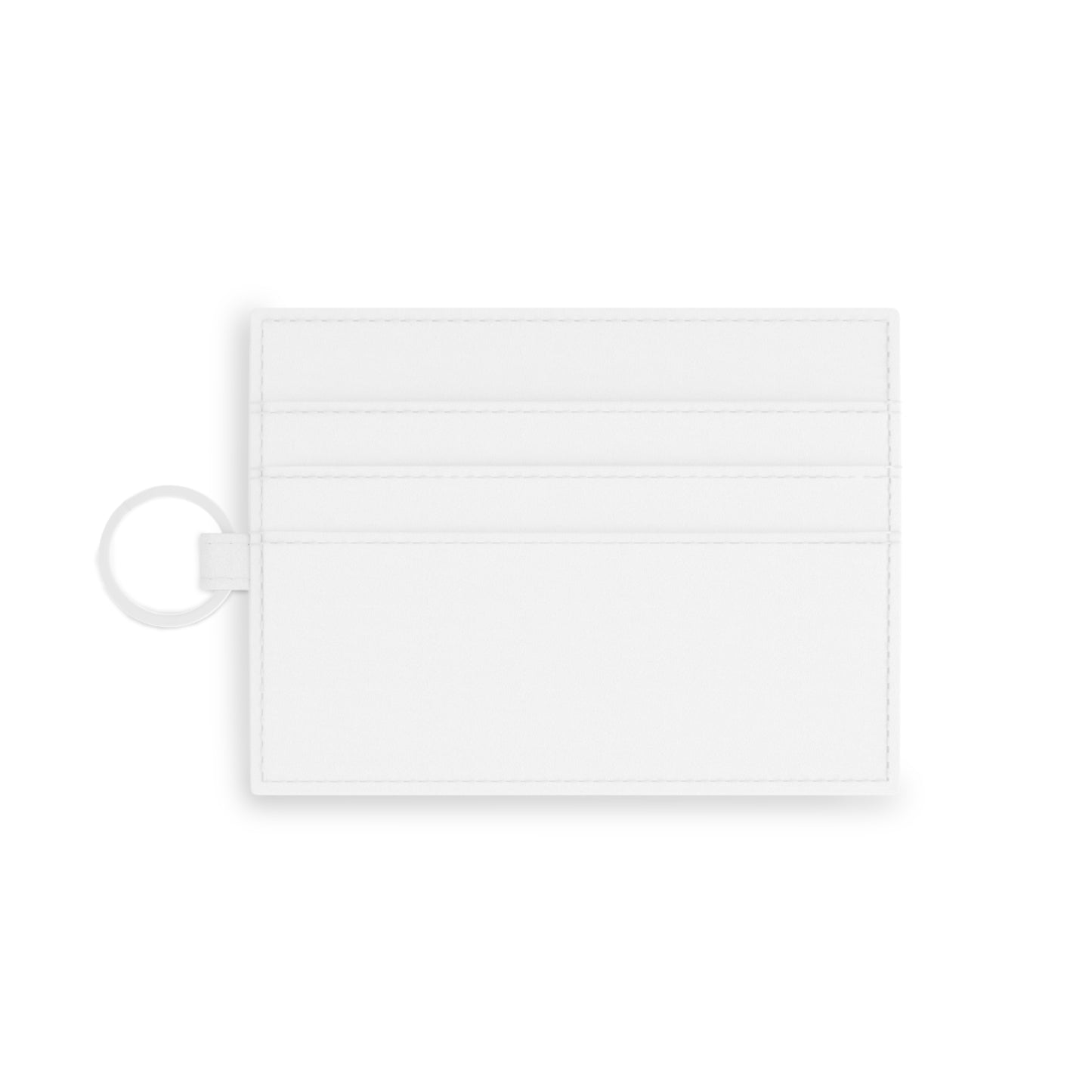 Saffiano Leather Card Holder — Red Crane & Cherry Blossom RFID Slim Wallet