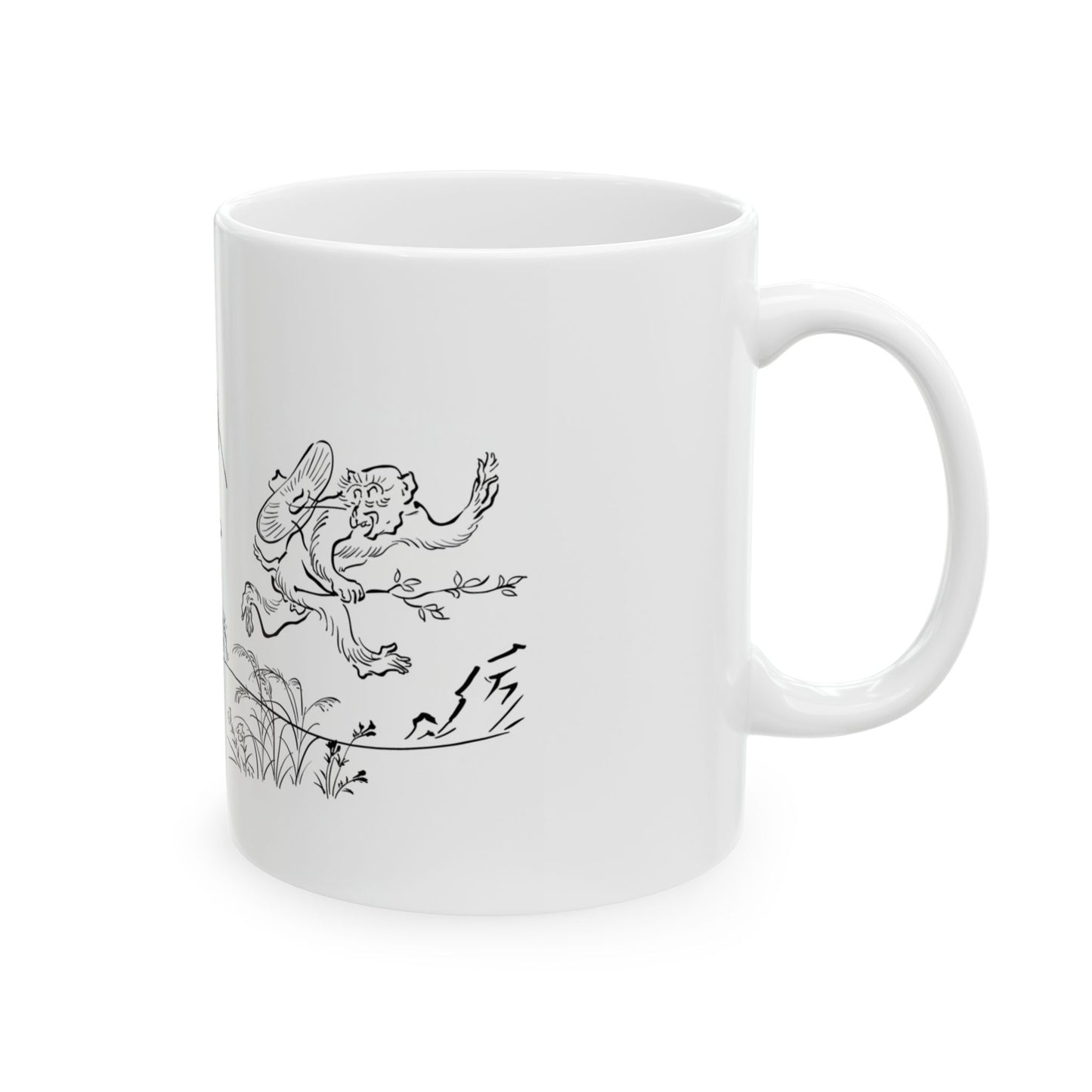 Chōjū-Giga Japanese Art Mug – Rabbit, Frog & Monkey Ceramic Coffee Cup