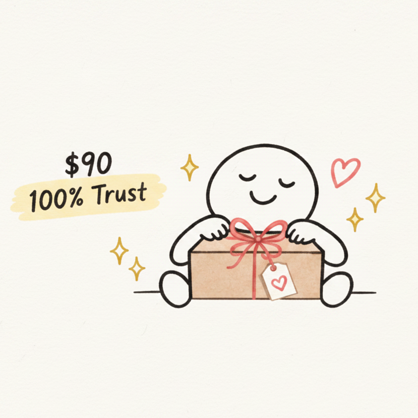 $90カードを正方形にしています