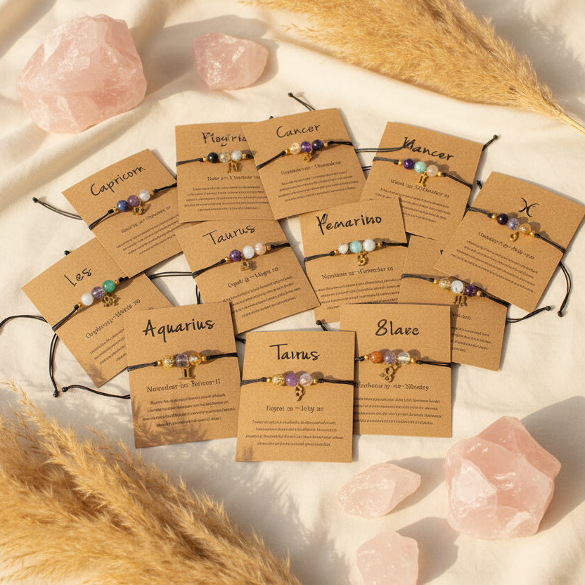 ♊Gemini Zodiac Bracelet – Zebra Stone, Obsidian & Cat Eye