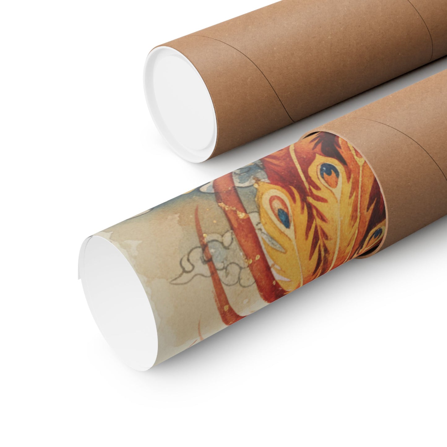 Rising phoenix Japanese art print with wabi-sabi aesthetic