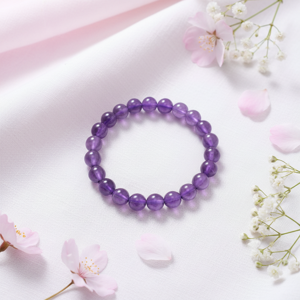 Amethyst Bracelet 8mm - Pattern 1