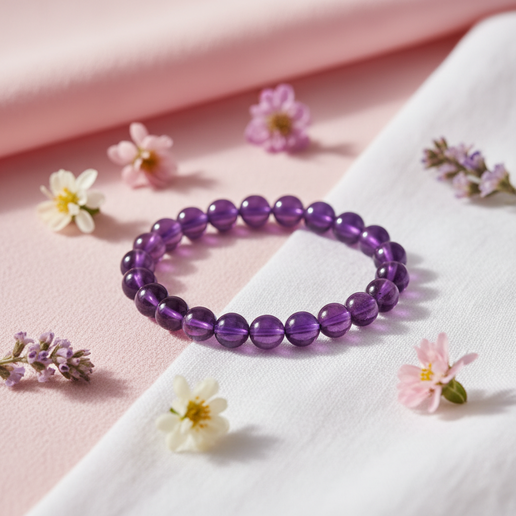Amethyst Bracelet 8mm - Pattern 2
