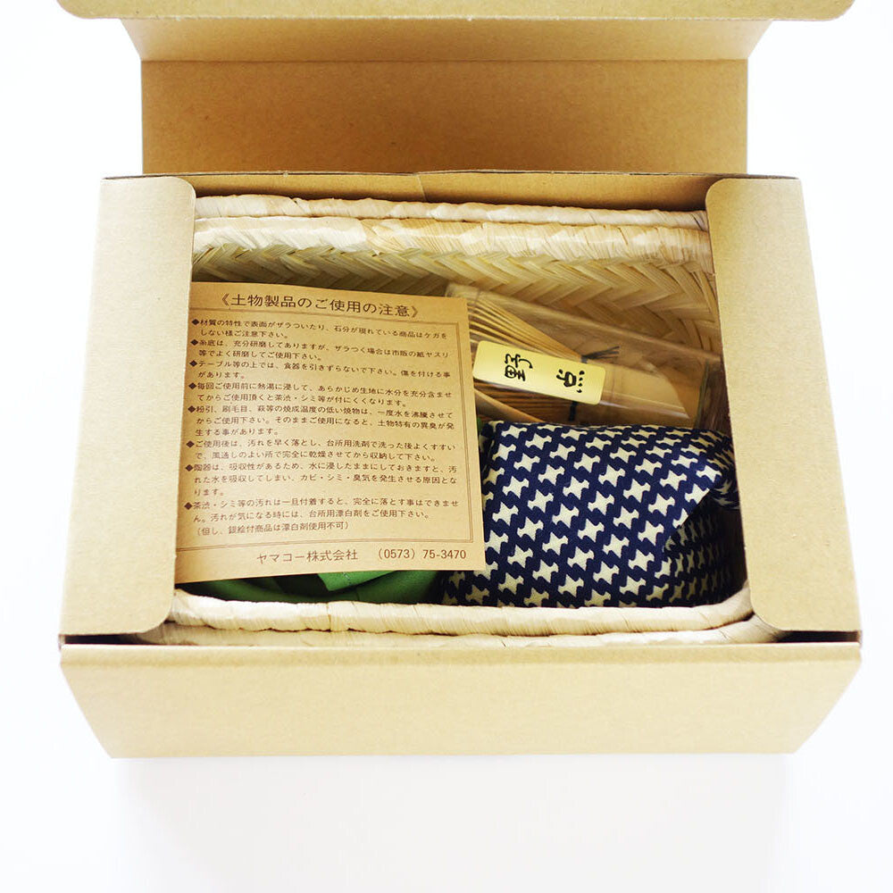 Japanese matcha ceramic set neatly packed in a box