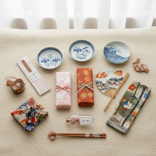 Seasonal mystery box from Japan with cherry blossom theme
