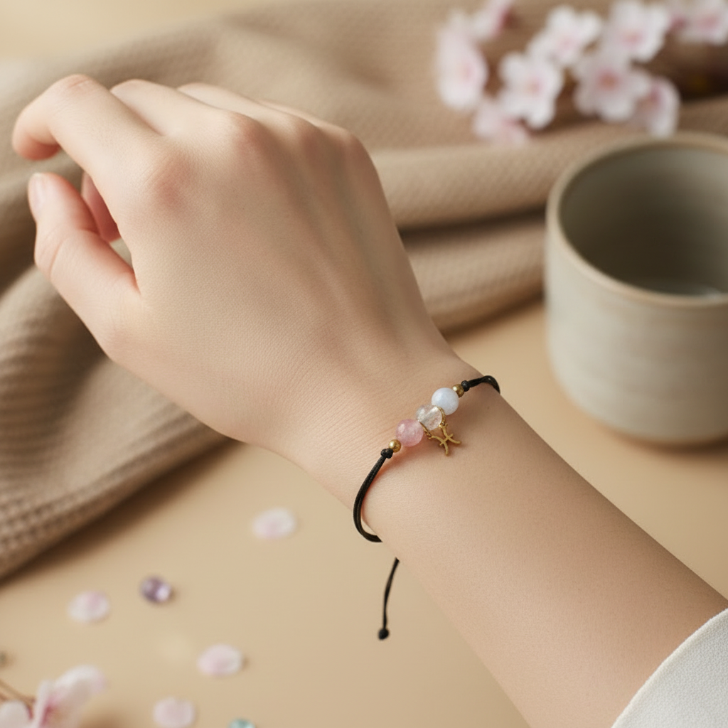 Aries natural stone bracelet lifestyle photo