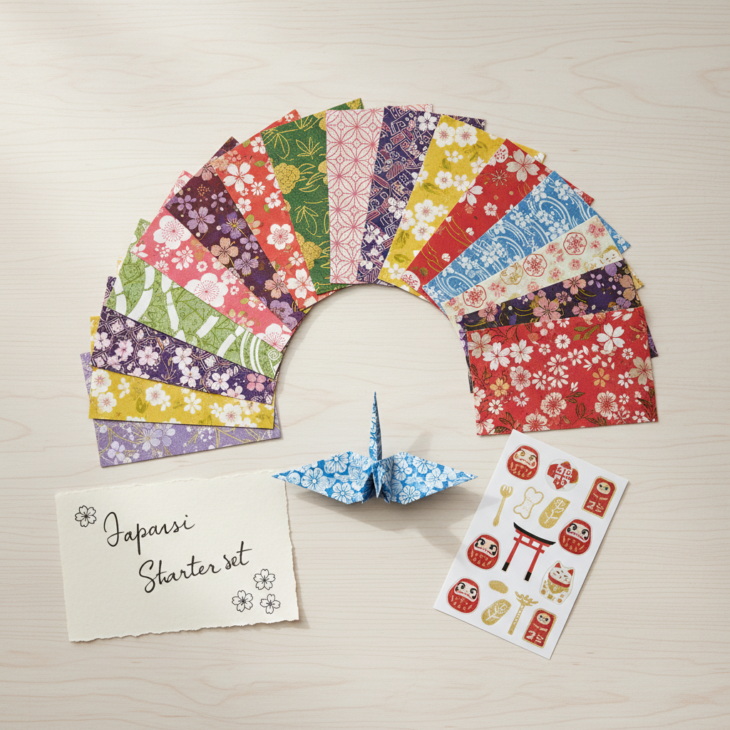 Origami Set Flat Lay
