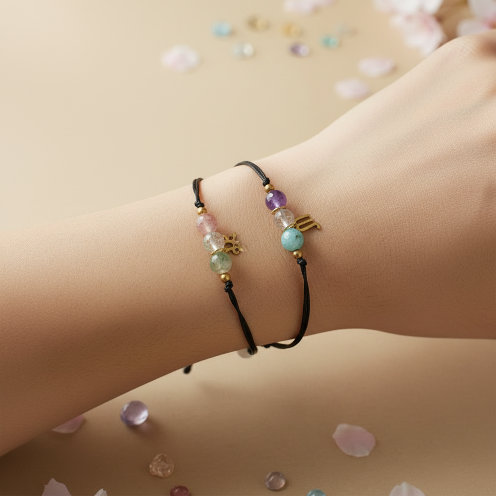 Aries zodiac bracelet worn on wrist